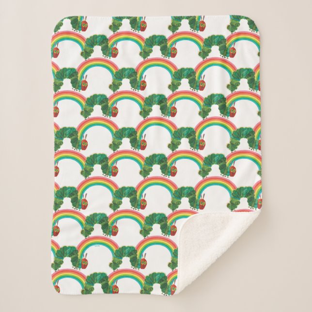 Eric Carle The Very Hungry Caterpillar Pattern Sherpa Blanket (Front)