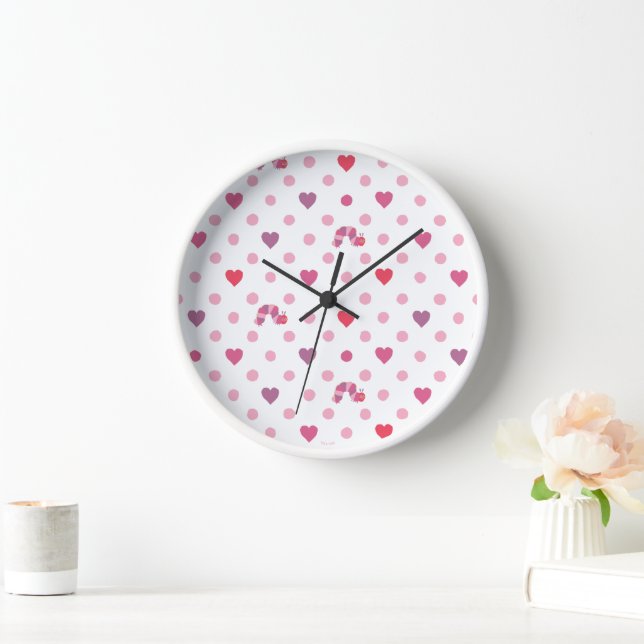 Eric Carle | Valentine Heart Polka Dot Pattern Clock (Home)