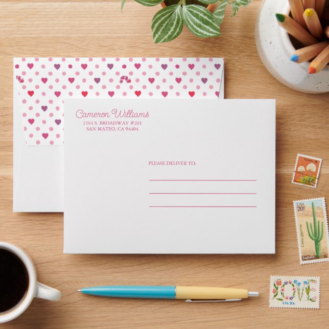 Eric Carle | Valentine Heart Polka Dot Pattern Envelope (Desk)