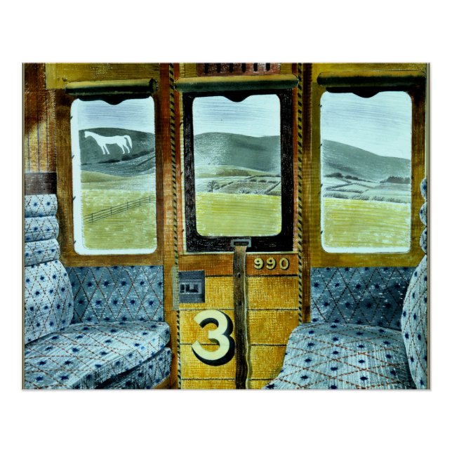 Eric Ravilious art, Train Landscape, Poster (Front)