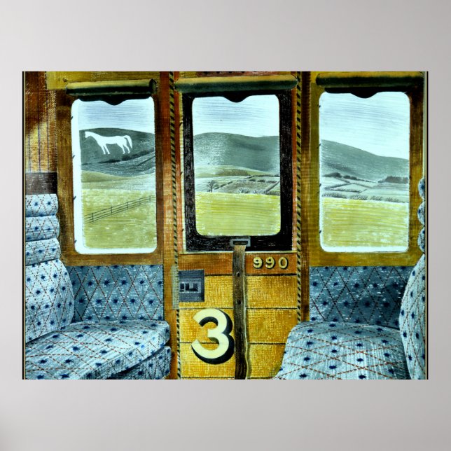 Eric Ravilious art, Train Landscape Poster (Front)