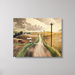 Eric Ravilious art, Wiltshire Landscape, Canvas Print