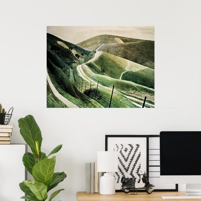 Eric Ravilious - Chalk Paths, Poster (Home Office)