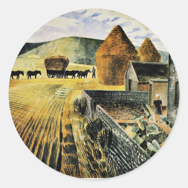 Eric Ravilious - Furlongs Classic Round Sticker (Front)
