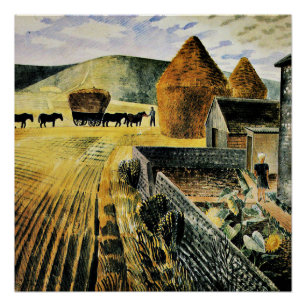 Eric Ravilious - Furlongs, famous painting, Poster