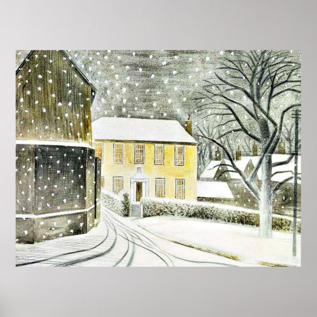 Eric Ravilious - Hallstead Road in Snow, Poster (Front)