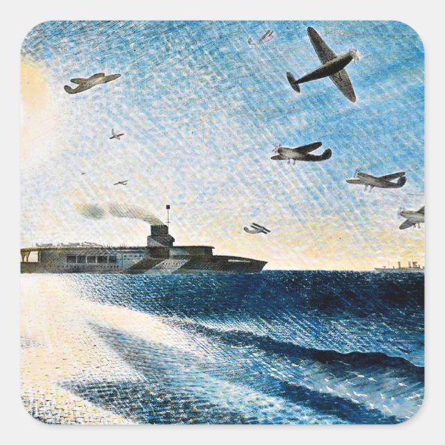 Eric Ravilious - HMS Glorious in the Arctic Square Sticker (Front)