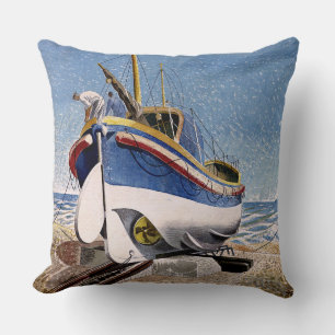 Eric Ravilious - Lifeboat at Adelburgh, Cushion