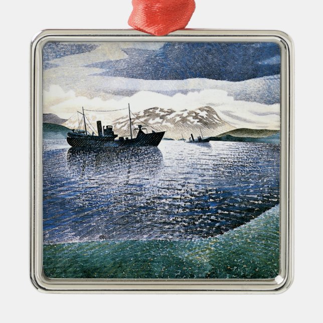 Eric Ravilious - Norway, magic realism, Metal Tree Decoration (Front)