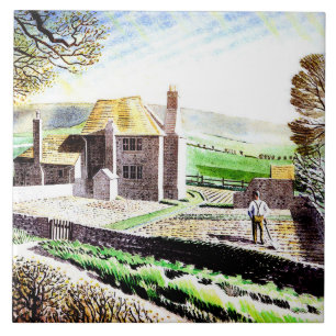 Eric Ravilious, Shepherd's Cottage, Tile