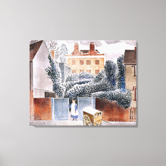 Eric Ravilious, The Vicarage, magic realism, Canvas Print (Front)