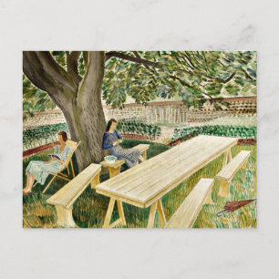 Eric Ravilious - Two Women in a Garden, fine art Postcard