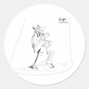 Erica Crooks Comics - sneaky villain man Classic Round Sticker