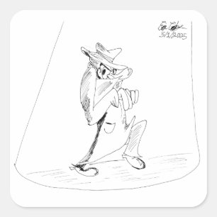 Erica Crooks Comics - sneaky villain man Square Sticker