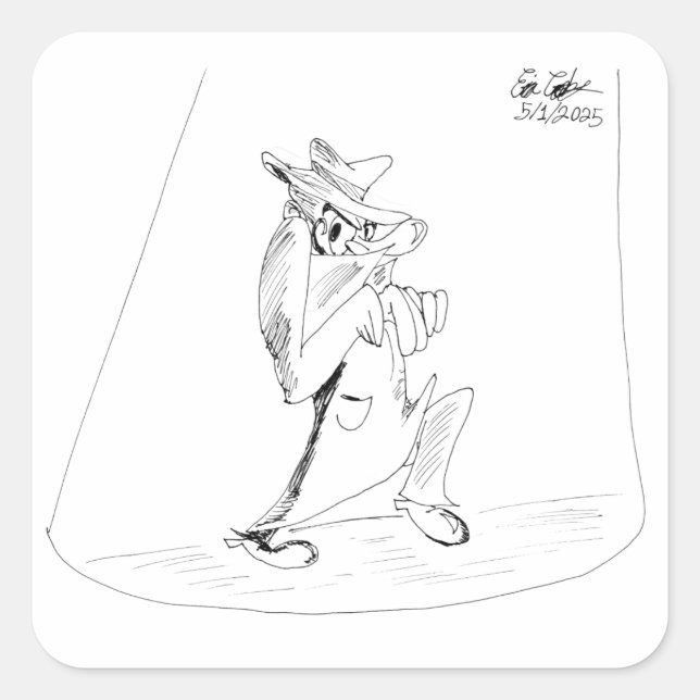 Erica Crooks Comics - sneaky villain man Square Sticker (Front)