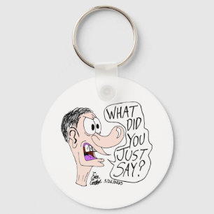 Erica Crooks Comics - What did you just say ? Key Ring