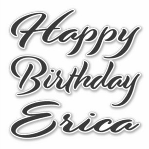 Erica Name Vorname black Sticker Geburtstag