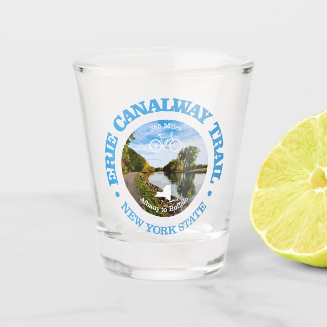 Erie Canalway Trail (cycling c) Shot Glass (Front)
