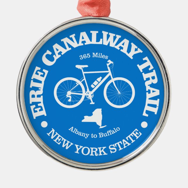 Erie Canalway Trail (cycling) Metal Tree Decoration (Front)