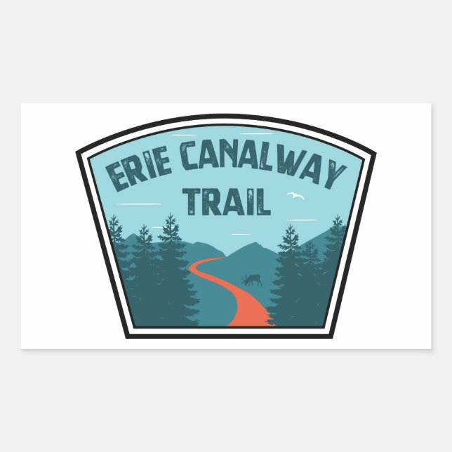 Erie Canalway Trail Rectangular Sticker (Front)
