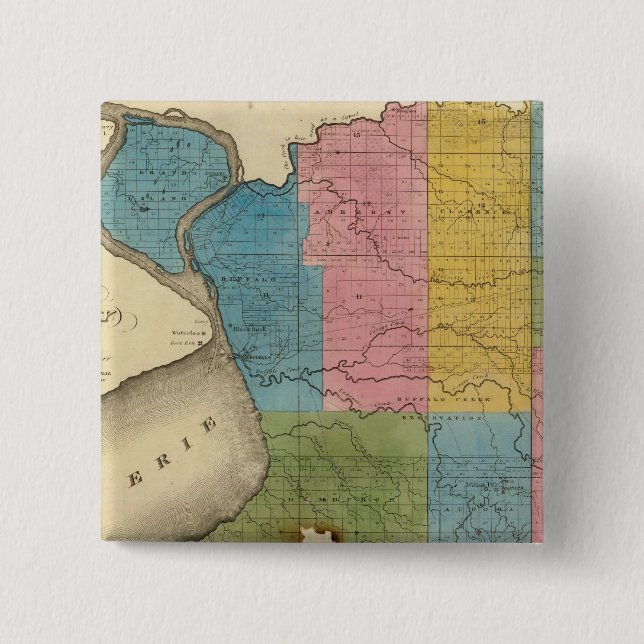 Erie County 15 Cm Square Badge (Front)