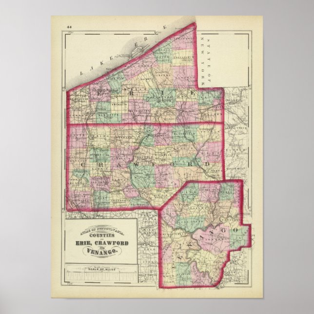 Erie, Crawford, Venango counties Poster (Front)