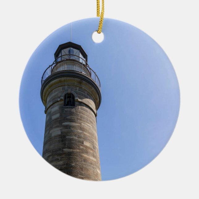 Erie Land Lighthouse Ceramic Tree Decoration (Front)