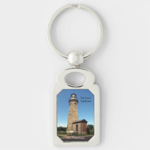 Erie Land Lighthouse metal key chain