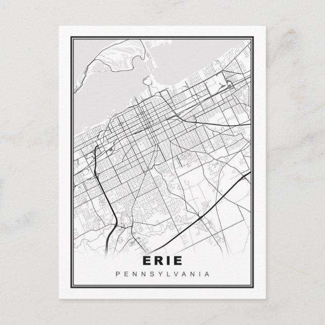 Erie Map Postcard (Front)