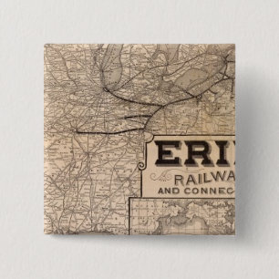 Erie Railway and connections 15 Cm Square Badge