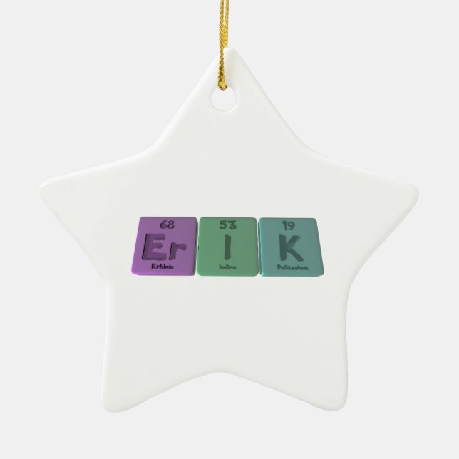 Erik as Erbium Iodine Potassium Ceramic Tree Decoration (Front)