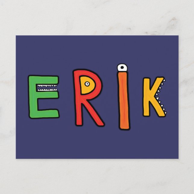"Erik" Monster Letters Postcard (Front)
