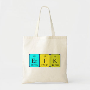 Erik periodic table name tote bag