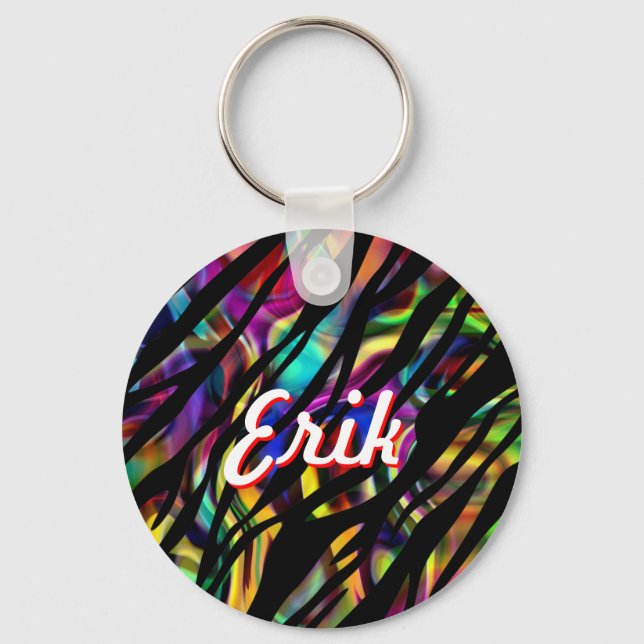 Erik Personalised Colourful Keychain (Front)
