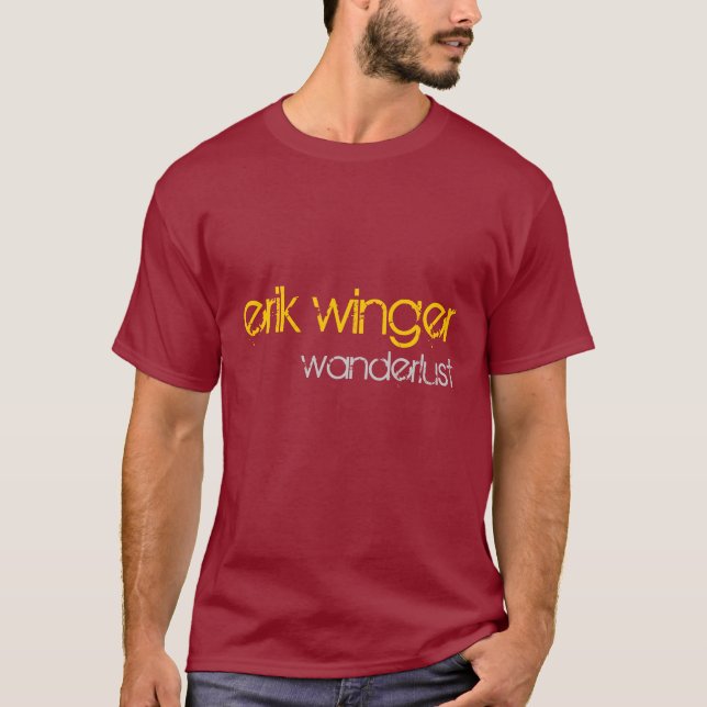 Erik Winger "Wanderlust" t shirt - dark red (Front)