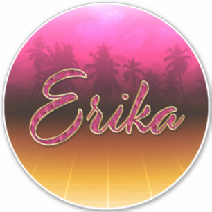 Erika Vorname Name golden pink Aufkleber Sticker