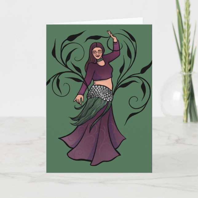 Erin Belly Dancer Burgundy Bellydance Card (Front)