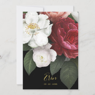 Erin Burgundy Rose Gold Elegant   Invitation