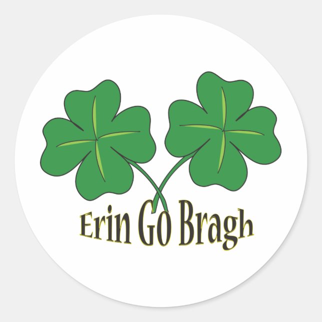Erin Go Bragh Classic Round Sticker (Front)