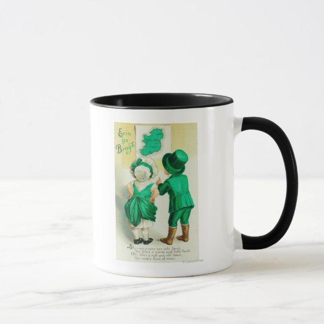 Erin Go Bragh Couple Looking at Ireland Map Mug (Right)
