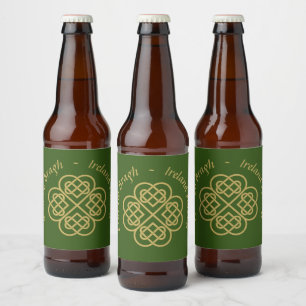 Erin Go Bragh Gold Celtic Shamrock Beer Bottle Label