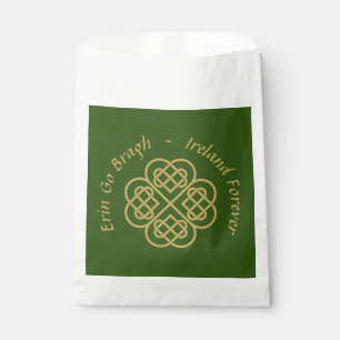 Erin Go Bragh Gold Celtic Shamrock Favour Bags