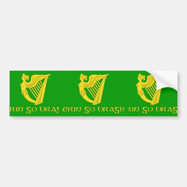 Erin Go Bragh, Ireland flag Bumper Sticker (Front)