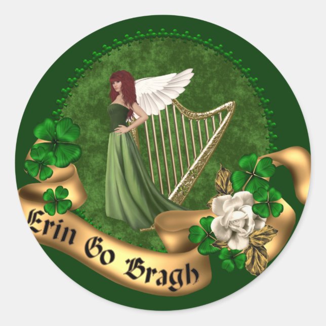 Erin Go Bragh Irish Classic Round Sticker (Front)