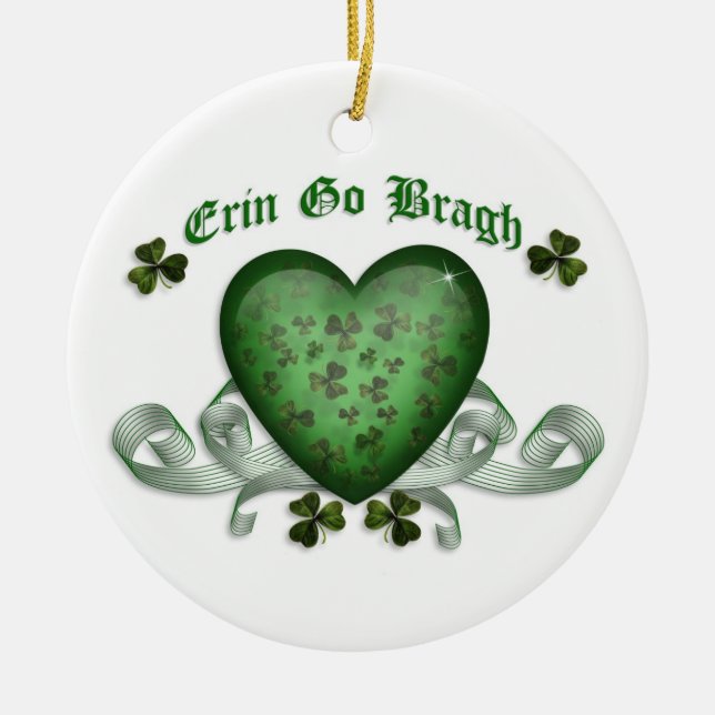 Erin go bragh irish heart ornament (Front)
