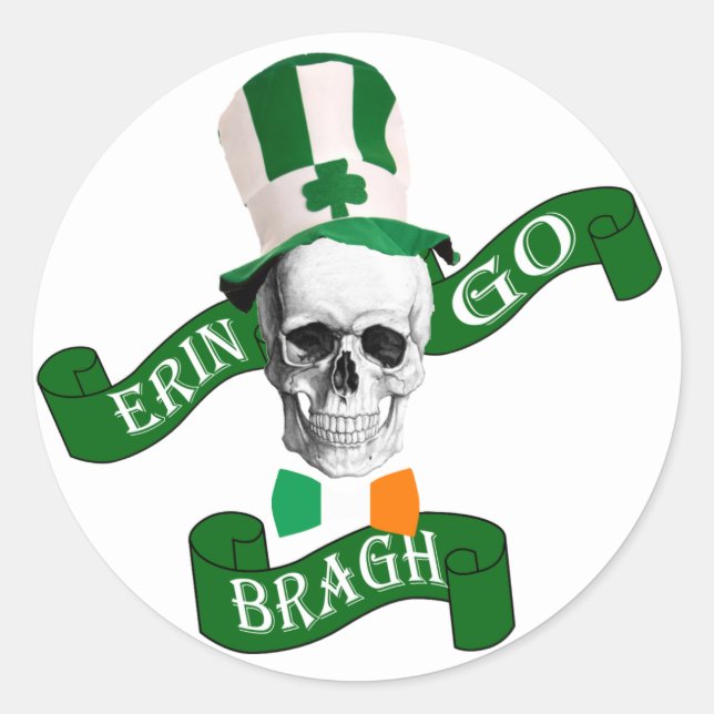 Erin go bragh Patriotic Irish Classic Round Sticker (Front)
