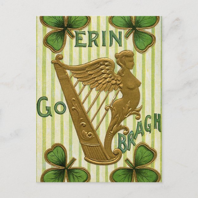 Erin Go Bragh St. Patrick's Day Holiday Postcard (Front)