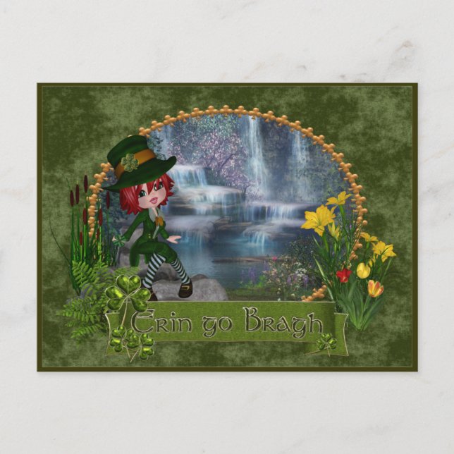 Erin Go Bragh St Patrick's Day Postcard (Front)