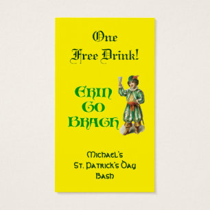 Erin Go Braugh Custom Free Drink Ticket