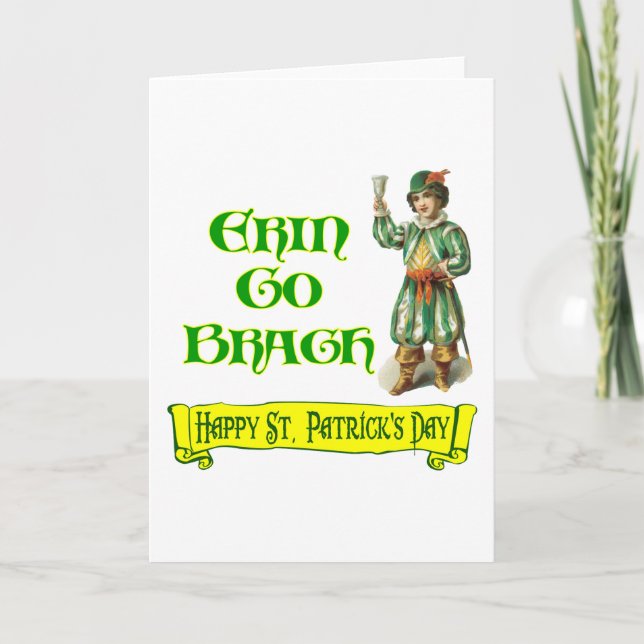 Erin Go Braugh Happy St. Patrick's Day Saying Card (Front)